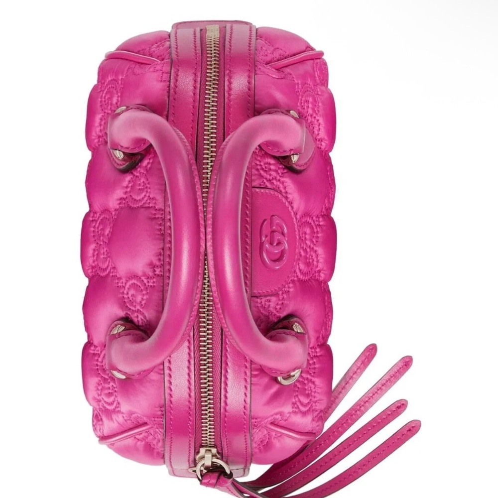Gucci GG Matelassé Mini Boston 2-way bag in pink nylon and leather - Picture 12 of 16